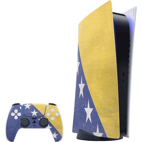 Bosnia and Herzegovina Flag Distressed PS5 Digital Edition Bundle Skin